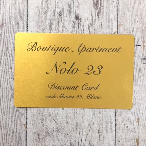biglietti da visita in alluminio oro con incisione laser nolo 23